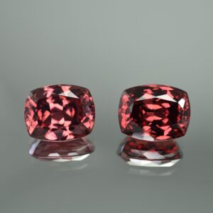 RoseZircon cushion pair 17.0x13.6mm 47.17cts a zn207 zn208 scaled