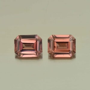 RoseZircon eme cut pair 10.0x8.0mm 9.43cts H zn5157 scaled 1