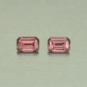 RoseZircon eme cut pair 5.9x4.0mm 1.65cts H zn5105 SOLD