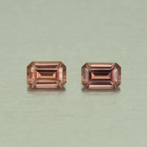 RoseZircon eme cut pair 6.0x4.0mm 1.63cts H zn5103