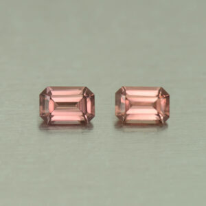 RoseZircon eme cut pair 6.0x4.0mm 1.64cts H zn5104