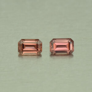 RoseZircon eme cut pair 6.0x4.0mm 1.70cts H zn5106