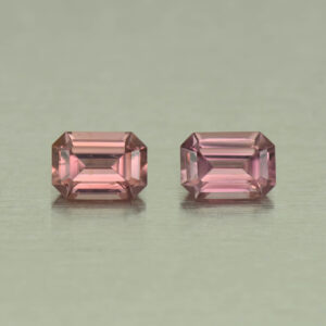 RoseZircon eme cut pair 7.0x5.0mm 2.79cts H zn5109 SOLD
