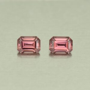 RoseZircon eme cut pair 7.4x5.5mm 3.91cts H zn5115 scaled 1