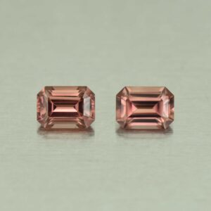 RoseZircon eme cut pair 7.5x5.5mm 3.91cts H zn5116 scaled 1