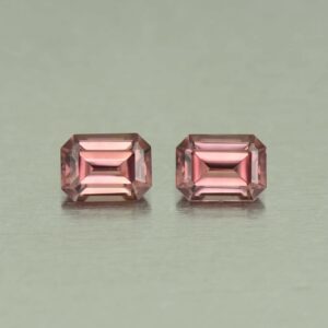 RoseZircon eme cut pair 8.0x5.9mm 4.64cts H zn5118 scaled 1