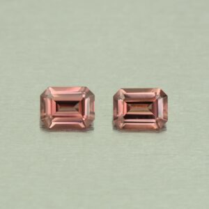 RoseZircon eme cut pair 8.0x6.0mm 4.23cts H zn5119 scaled 1