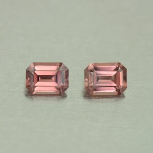 RoseZircon eme cut pair 8.0x6.0mm 4.53cts H zn5120 scaled 1 SOLD