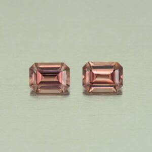 RoseZircon eme cut pair 8.0x6.0mm 4.58cts H zn5121 scaled 1