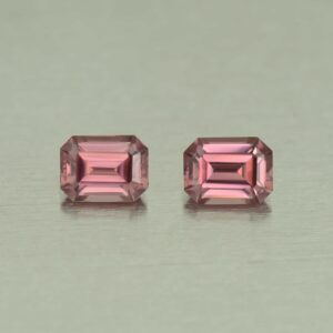 RoseZircon eme cut pair 8.0x6.0mm 4.81cts H zn5124 scaled 1 SOLD