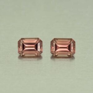 RoseZircon eme cut pair 8.0x6.0mm 4.85cts H zn5125 scaled 1