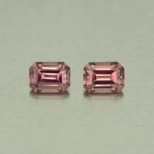 RoseZircon eme cut pair 8.0x6.0mm 5.07cts H zn5126 scaled 1