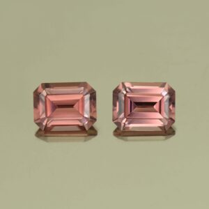 RoseZircon eme cut pair 9.0x6.9mm 6.98cts H zn5140 scaled 1