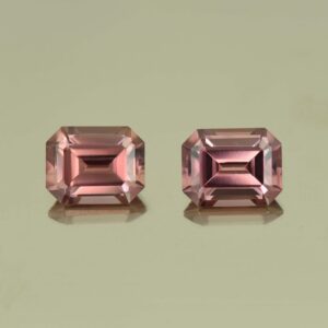 RoseZircon eme cut pair 9.0x7.0mm 7.38cts H zn5145 scaled 1