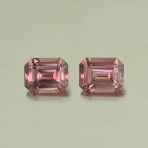 RoseZircon eme cut pair 9.5x7.5mm 8.01cts H zn5152 scaled 1