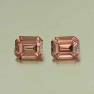 RoseZircon eme cut pair 9.5x7.5mm 8.01cts H zn5153 scaled 1