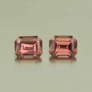 RoseZircon eme cut pair 9.5x7.5mm 8.57cts H zn5154 scaled 1