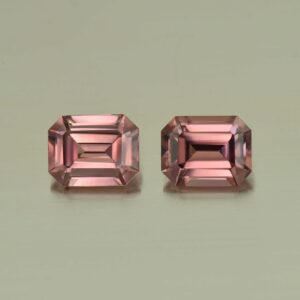 RoseZircon eme cut pair 9.5x7.5mm 9.5x7.3mm 7.64cts H zn5151 scaled 1