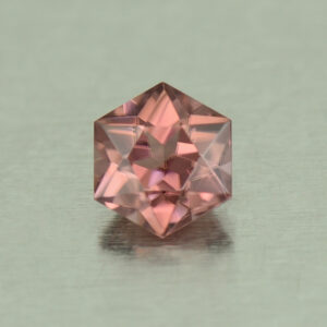 RoseZircon hexagon 5.9mm 1.44cts H zn5036 SOLD