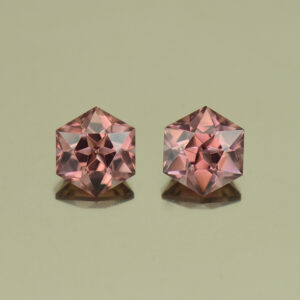 RoseZircon hexagon pair 5.0mm 1.67cts H zn5028