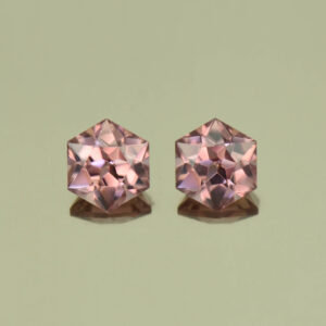 RoseZircon hexagon pair 5.0mm 1.79cts H zn5030 SOLD
