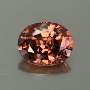 RoseZircon oval 12.4x9.9mm 7.43cts zn888