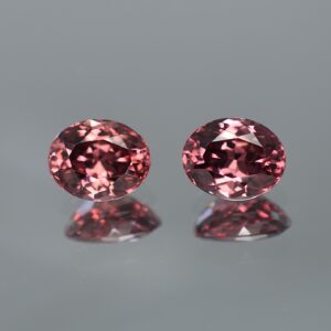 RoseZircon oval pair 10.0x8.0mm 8.26cts zn424