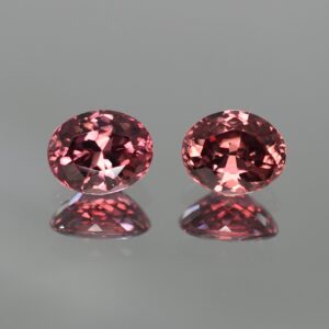RoseZircon oval pair 10.0x8.0mm 8.48cts zn437 SOLD