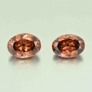RoseZircon oval pair 21.5x15.5mm 20.6x14.7mm 69.13cts H zn102 zn177 a scaled 1