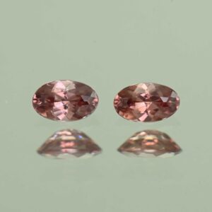 RoseZircon oval pair 5.0x3.5mm 0.63cts H zn7202