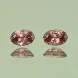 RoseZircon oval pair 6.0x4.0mm 1.19cts H zn6912