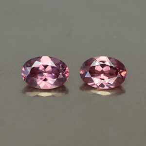 RoseZircon oval pair 6.5x4.5mm 1.75cts zn1715