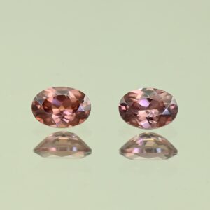 RoseZircon oval pair 6.5x4.5mm 1.80cts H zn3057
