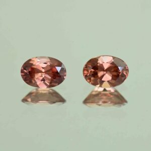 RoseZircon oval pair 7.0x5.0mm 2.08cts H zn4073 scaled 1