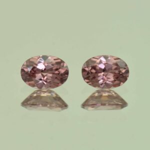 RoseZircon oval pair 7.0x5.0mm 2.22cts H zn6921
