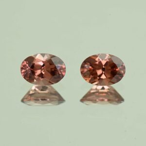RoseZircon oval pair 7.1x5.0mm 2.28cts H zn4072