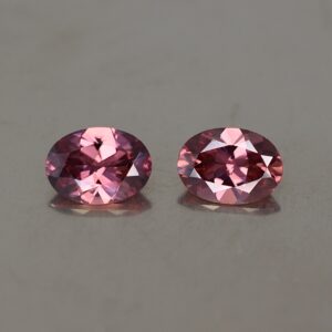 RoseZircon oval pair 7.5x5.4mm 2.45cts zn1717
