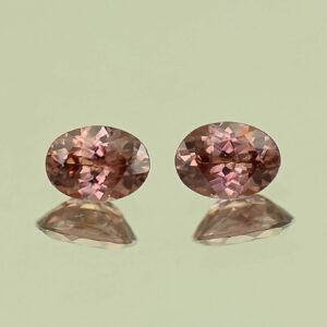 RoseZircon oval pair 7.5x5.5mm 2.87cts H zn7862