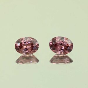 RoseZircon oval pair 7.5x5.5mm 2.92cts H zn3060