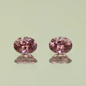 RoseZircon oval pair 7.5x5.5mm 2.97cts H zn3061
