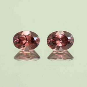 RoseZircon oval pair 8.0x5.9mm 3.58cts H zn4076 scaled 1