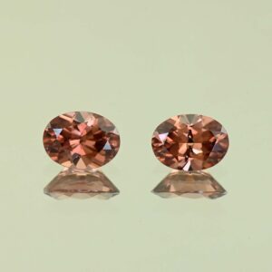 RoseZircon oval pair 8.0x6.0mm 3.23cts H zn3063