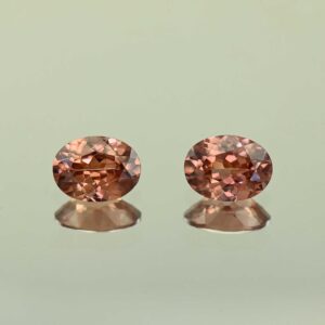 RoseZircon oval pair 8.0x6.0mm 3.56cts H zn3113