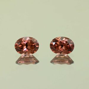 RoseZircon oval pair 8.0x6.0mm 3.60cts H zn776