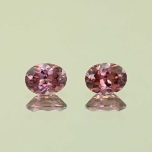 RoseZircon oval pair 8.0x6.0mm 3.65cts H zn3112 SOLD