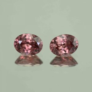 RoseZircon oval pair 8.5x6.5mm 4.37cts H zn7207 scaled 1