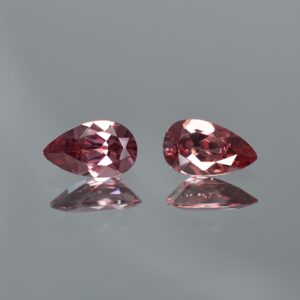 RoseZircon pearshape pair 10.0x6.0mm 3.99cts zn3293