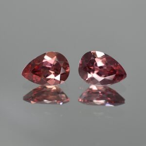 RoseZircon pearshape pair 10.0x7.0mm 5.53cts zn3291