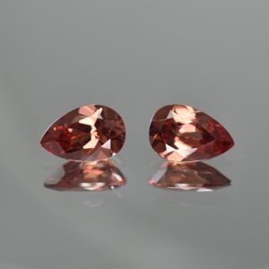 RoseZircon pearshape pair 12.0x8.0mm 8.73cts zn738