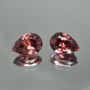 RoseZircon pearshape pair 16.4x11.6 11.2mm 30.77cts zn976